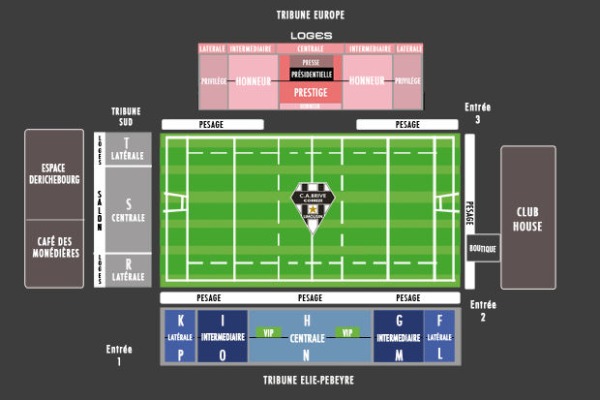 Plan stade Stade Amédée Domenech Brive Rugby